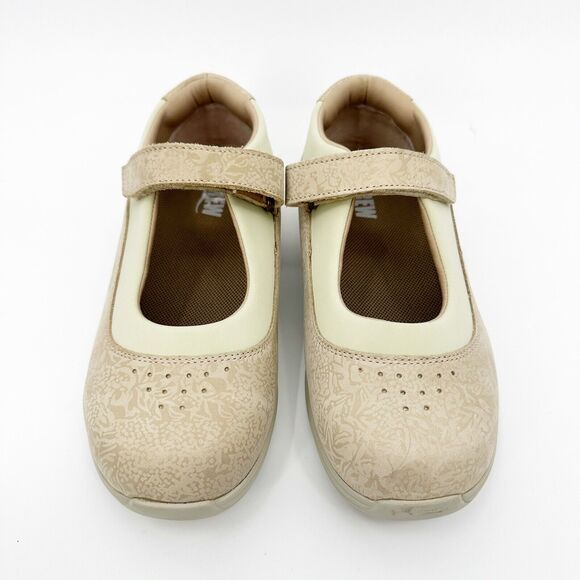 Drew Womens Shoes Size 8 WW Rose Mary Jane Beige Oxford Leather Comfort Workwear - Picture 3 of 14